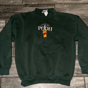 Disney Pooh Dark Green Crewneck Sweat shirt vintage 90s